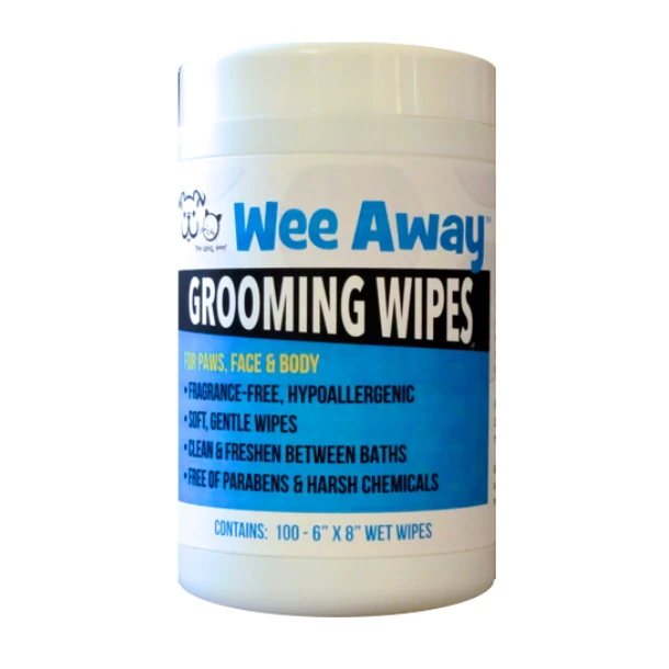 Wee Away Hypoallergenic Grooming Wipes For Dogs & Cats, 100-Count
