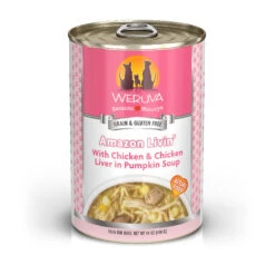 Weruva Amazon Liver With Chicken & Chicken Liver In Pumpkin Soup Grain-Free Canned Dog Food, 14-oz Can, Case Of 12