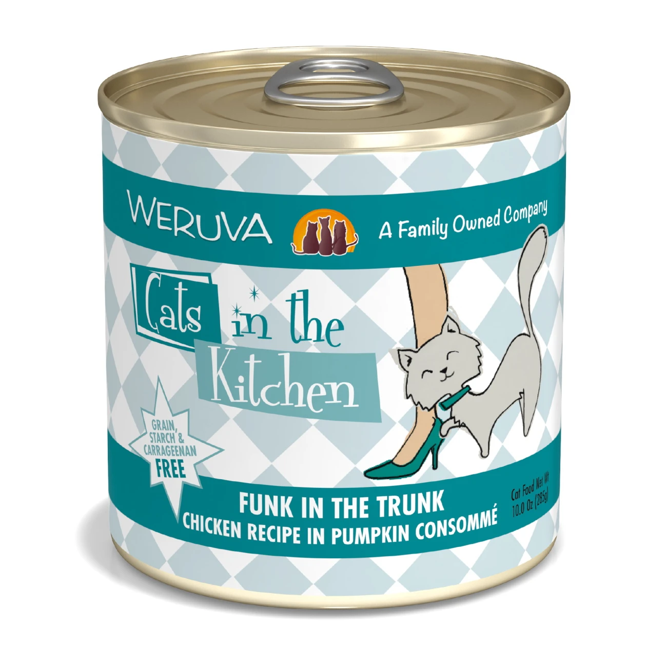 Weruva Cats In The Kitchen Funk In The Trunk Chicken In Pumpkin Consomme Grain-Free Canned Cat Food, 10-oz, Case Of 12