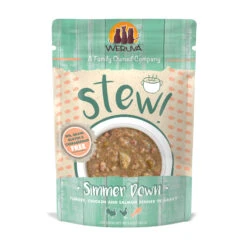 Weruva Classic Cat Simmer Down Turkey, Chicken & Salmon In Gravy Stew Cat Food Pouches, 3-oz Pouch, 12 Count