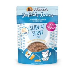 Weruva Slide N' Serve Jeopurrdy Licious Chicken Dinner Pate Grain-Free Cat Food Pouches, 5.5-oz Pouch Case