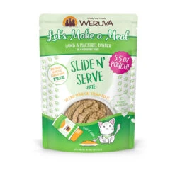 Weruva Slide N' Serve Let's Make A Meal Lamb & Mackerel Dinner Pate Grain-Free Cat Food Pouches, 5.5-oz Pouch Case